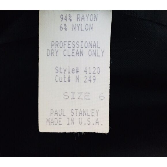 VTG Houndstooth Monochrome Plaid Button-Down Business Jacket Paul Stanley Size 6 - Picture 10 of 10